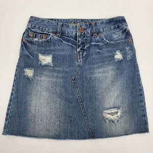 American Eagle Denim Mini Sequin Detail Skirt Sz 2